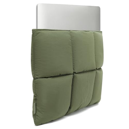 KAYOND Puffy Laptop Sleeve 13 Inch 14 inch, Pillow Shape Laptop Sleeve, Compatible MacBook Pro 13inch 14 Inch M4 M5 Pro/Max, MacBook Air M1 M2 M3 M4 2026, Green - color: Green, size: For 13"-14" MBA/MAP M4 M3 M2 M1