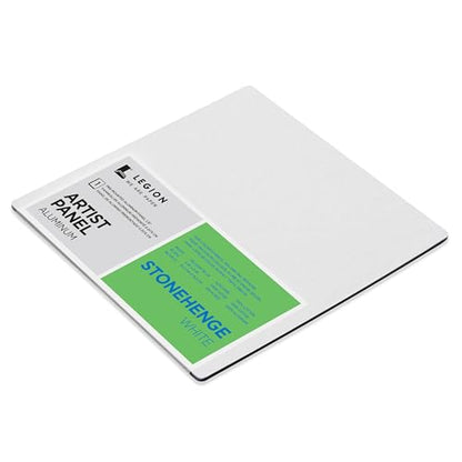 Legion Artist Panel, 1/8" Composite Brushed Aluminum with Stonehenge 100% Cotton White 250gsm Paper, 6 x 6 inches for Dry Media - size: 6 x 6