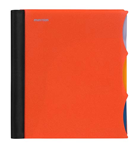 Mintra Office Durable PREMIUM Spiral Notebook, ((Orange, 3 Subject, 8.5in x 11in)), Fabric Covered Coils, No Snags, Removable Adjustable Pocket Dividers, Ruler, Organization, Customizable - color: Orange, size: 3 Subject (8.5in x 11in)
