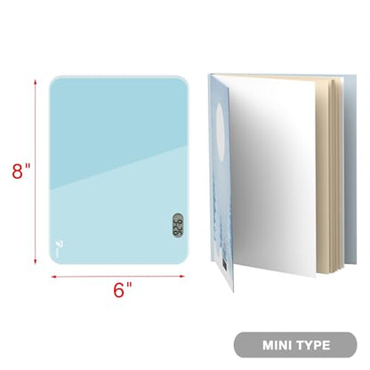 Small Glass Desk Whiteboard Dry-Erase Board with Clock, Small Travel Clock Keychain with Desk Notepad, Time Table Whiteboard for Desk Digital LED Light Display, 8x6 in with Accessories, Aqua Blue - color: Teal Blue With Clock