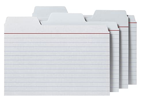 4x6 Tabbed Index Card, White, 48 PK - color: White, size: 4x6 48 PK, style: Cards Only