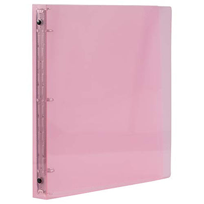 JAM PAPER Plastic 0.75 inch Binder - Pink 3 Ring Binder - Sold Individually - color: Pink, size: 0.75 inch