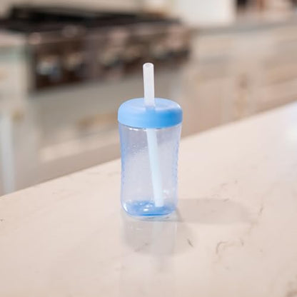 The First Years Squeeze & Sip Toddler Straw Cups - Squeezable Transition Sippy Cup with Silicone Straw - Toddler Feeding Supplies - Blue/Yellow/Red - 7 Oz - 3 Count - Ages 6 Months and Up - color: Blue/Yellow/Red