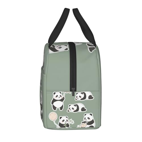 Panda Lunch Box - Insulated Lunch Bags for Women/Men Little Panda Collection Reusable Lunch Tote Bags, Perfect for Office/Camping/Hiking/Picnic/Beach/Travel - color: Panda