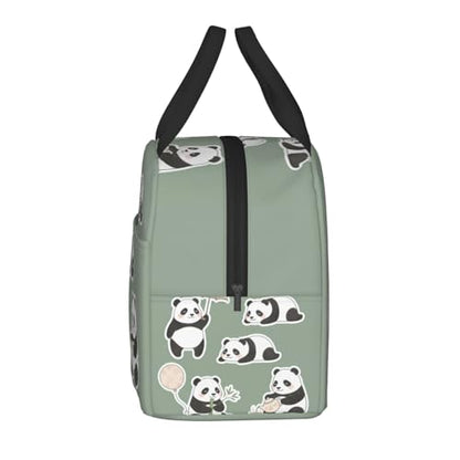 Panda Lunch Box - Insulated Lunch Bags for Women/Men Little Panda Collection Reusable Lunch Tote Bags, Perfect for Office/Camping/Hiking/Picnic/Beach/Travel - color: Panda
