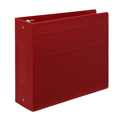 Carstens 4-Inch Heavy Duty 3-Ring Binder - Side Opening, Brick Red, Durable Plastic, No-Gap Rings, Waterproof Cover, No Pockets, Holds 600 US Letter Sheets, BPA-Free, Made in USA (1840-3R), Case of 10 - color: Red, size: Case of 10