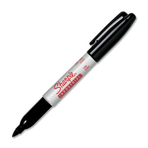 Sharpie 13601 Industrial Fine Point Permanent Marker, Withstand Up To 500F, Designed for Industrial and Laboratory Users, Black Color, 12 Markers