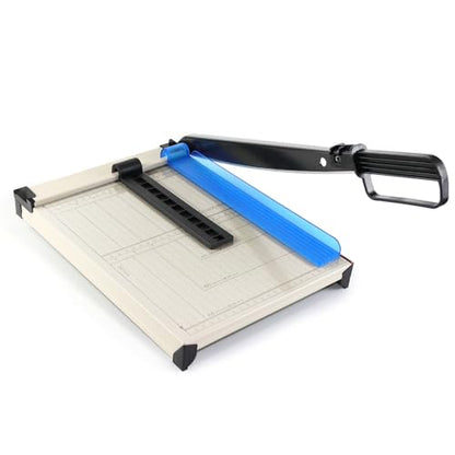 Guillotine Paper Cutter, A4 Paper Cutter, Heavy Duty Paper Trimmer with Safety Guard, 12 Sheets Capacity, Paper Guillotine for Cardstock, Photos, Scrapbooking, Office, Classroom, Studio