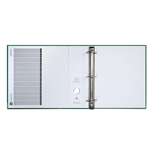 3-Ring Premium Binder - Evergreen, 3" Spine, by Bindertek | 525 Sheet Capacity, 2" D-Rings, Linen-Textured Covers, Steel Reinforced Edges, Spine Label Included - color: Evergreen, size: 3" Spine