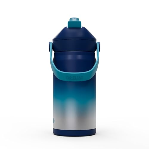 CamelBak Thrive Flip Straw Kids Insulated Stainless Steel Water Bottle with Bite Valve, Spill Resistant Easy Sip Design for School and Play, 12oz, Blue Haze - color: Blue Haze