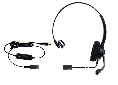 IPD IPH-160 USB Headset with Noise Cancelling Microphone for Office and Call cengter- Compatible with Skype, Microsoft Teams, Cisco Jabber, Avaya One-X and Other Soft Phones - color: Foam Cushion, style: Monaural