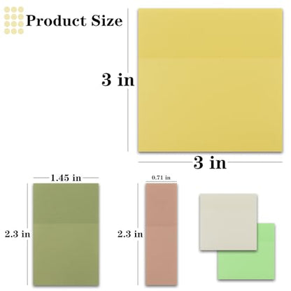 YOUDEFUL Transparent Sticky Notes, 3"x3" Clear Sticky Notes, Waterproof Translucent Sticky Note Pads for Books Annotation, Clear Post it Notes for Bible Journaling Study, School Office Supplies - size: Square Yellow