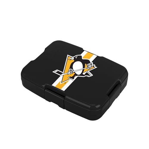 FOCO NHL Unisex-Adult Officially Licensed Team Color Stripe Primary Logo Hockey Leak Proof 5 Compartment Bento Lunch Box - Pittsburgh Penguins - color: Pittsburgh Penguins
