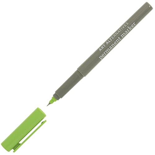 Art Alternatives 영구 마커, 엑스트라 파인, 라임 - 1.2mm 펠트 펜촉 - 영구 - 다중 표면 - 드로잉 + 글쓰기 + 일러스트레이션 - color: 라임., size: 1개(1팩)