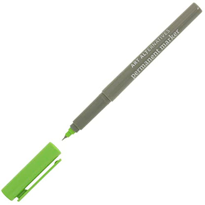 Art Alternatives 영구 마커, 엑스트라 파인, 라임 - 1.2mm 펠트 펜촉 - 영구 - 다중 표면 - 드로잉 + 글쓰기 + 일러스트레이션 - color: 라임., size: 1개(1팩)