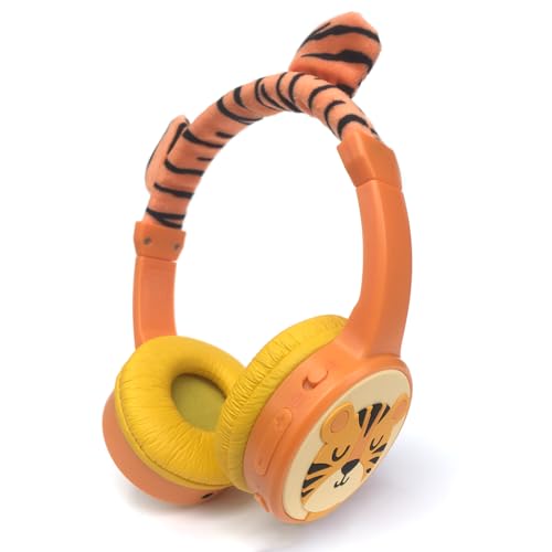 Kids Bluetooth Headphones, Wireless Headphone for Kids, 85dB Volume Limited, Built-in Mic, 3.5mm Aux Cord, Boys Girls Tiger Headset for School/Travel/Airplane - style: Tiger