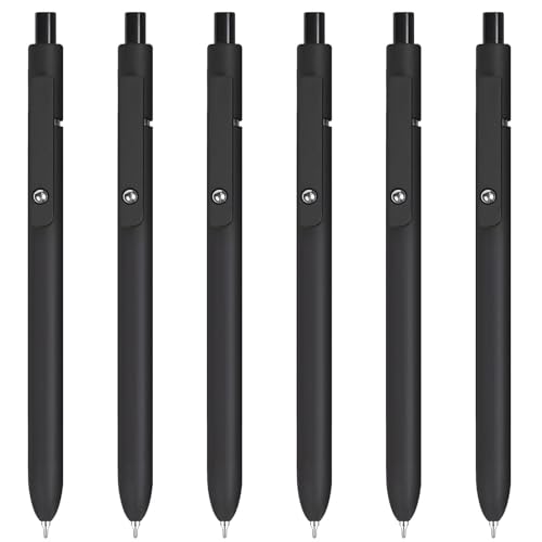 Gel Pens, 6PCS 0.5mm Black Ink Fine Point Pens, Cute Office School Supplies | Anniversary Birthday Gifts for Men Women, Quick Dry Smooth Writing Pens For Journaling, Nurse Aesthetic Pen, Elegant Black - color: Multicolor & 6 Elegant Black