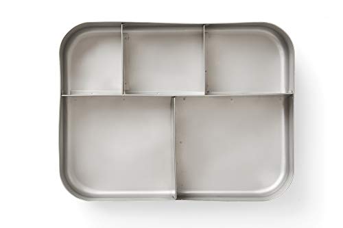 Bits Kits Stainless Steel Bento Box Lunch and Snack Container, 5 Sections | For Kids & Adults | Easily Fits In Lunchboxes | Durable Stainless Steel | Dishwasher Safe | Divides Meal & Snacks | On The Go - style: Lunch Box, 5 Sections