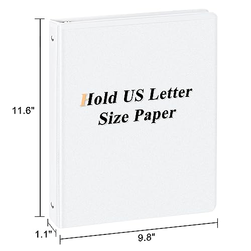 CIXILDTS 0.5-inch Round Ring Binder, Durable 1/2" 3 Ring Binder Fit Letter Size Paper, Presentation View Binders, White,12-Pack - color: White, size: 0.5", style: 12-Pack