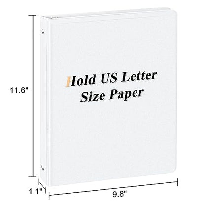 CIXILDTS 0.5-inch Round Ring Binder, Durable 1/2" 3 Ring Binder Fit Letter Size Paper, Presentation View Binders, White,12-Pack - color: White, size: 0.5", style: 12-Pack