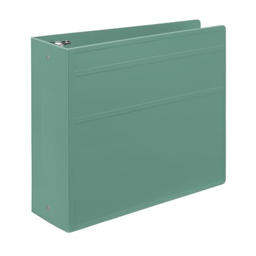 Carstens 4-Inch Heavy Duty 3-Ring Binder - Side Opening, Mint, Durable Plastic, Precision No-Gap Rings, Waterproof Cover, No Pockets, Holds 600 US Letter Sheets, BPA-Free, Made in USA (1844-3R) - color: Seafoam Green, size: Individual