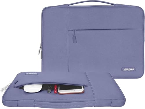 MOSISO Laptop Case 13.3 inch, 13-13.3 inch Laptop Sleeve with Handle Compatible with MacBook Air/Pro 13/Pro 14 M5 M4 M3 M2 M1,HP Dell ASUS Lenovo, Polyester Multifunctional Computer Bag, Lavender Gray - color: Lavender Gray, size: 13.3 inch
