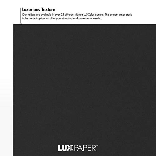 LUXPaper 9" x 12" Presentation Folders | Two Pocket | Midnight Black | 100lb. Cover | 10 Qty - color: Midnight Black