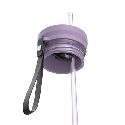 Contigo SnapSeal 709.8ml(24온스) 스테인리스 스틸 진공 단열 물병, 누출 방지 자동 닫힘 뚜껑, 휴대용 스트랩 및 재사용 가능한 빨대, BPA 프리 및 납 프리, 식기세척기 사용 가능 - color: 퍼플 당근 샴페인, size: 24온스