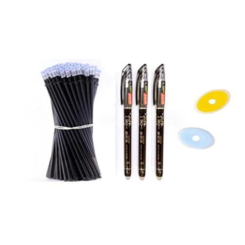 25pcs/Set Erasable Gel Pen Refills Rod 0.5mm Washable Handle Magic Erasable Pen for School Pen Writing Tools Kawaii Stationery (5 Black) - color: 5 Black