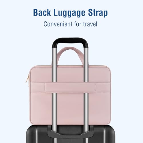MOSISO Laptop Case 14 inch, 14 inch Laptop Sleeve Compatible with HP Lenovo Dell ASUS Acer, HP Stream, Dell Latitude, Lenovo IdeaPad, Wheat Ear Quilted Carrying Bag with Handle&Pocket, Pink - color: Pink, size: 14 inch