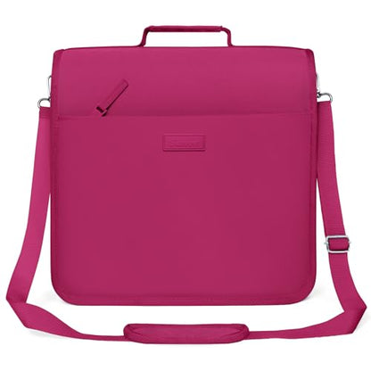 SUNEE Zipper Binder 3 Ring, 3 Inch O-Ring with Handle and Shoulder Strap, 600-Sheet Capacity, 5-Tab Expanding File Folder, Multi-Pockets for Middle School Organizer Binder with Zipper, Berry Pink - color: Berry Pink