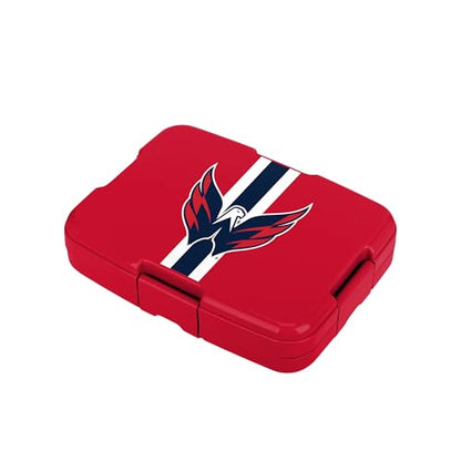 FOCO NHL Unisex-Adult Officially Licensed Team Color Stripe Primary Logo Hockey Leak Proof 5 Compartment Bento Lunch Box - Washington Capitals - color: Washington Capitals
