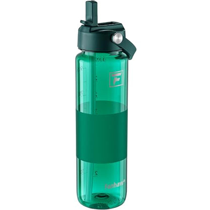 Fanhaw 32 oz Clear Water Bottle with Straw Lid - Tritan, BPA-Free, Lightweight, Wide Mouth, Leak-Proof, Perfect for Gym, Travel, School, Office, and Sports(Dark Green) - color: Dark Green
