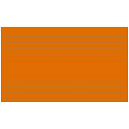 Colonial Cards: 150 Color Cardstock 3" x 5" Index Cards, Pumpkin, Lined Landscape Format - color: pumpkin