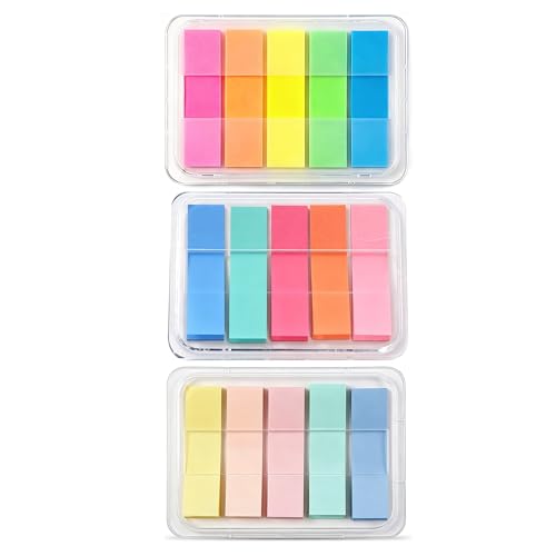 300Pcs Aesthetic Sticky Tabs for Annotating Books, Colorful Transparent Page Markers & Flags, Clear Index Note Stickers for Bible, Notebooks & Reading, Small Mini Pop Up Tab Set - style: Neon Tabs