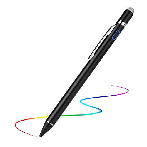 Active Stylus Digital Pen with Ultra Fine Tip Stylus for iPad iPhone Samsung Tablets, Compatible with Apple Pen,Stylus Pen for iPad Pro, Black - color: Black