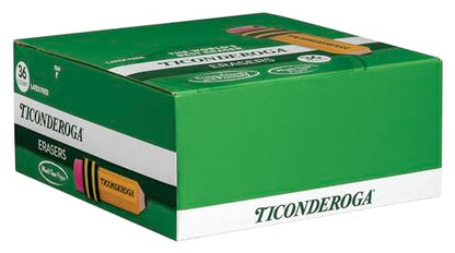 TICONDEROGA Erasers, Pencil Shaped, Yellow (38936) (Pack of 432) - size: 432 Count (Pack of 12), style: Yellow, 36 Count