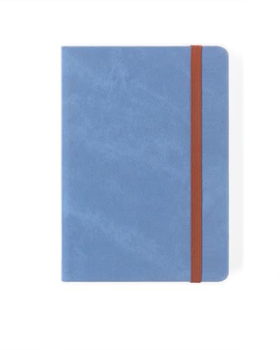 Lined Journal Notebook 4 x 5.6 in (A6), 160 Pages, PU Leather Hardcover, 100gsm Thick Paper, Compact Notebook for Notes, Daily Writing & Travel, Planning Card Included (2025)(Light Steel Blue) - color: Light Steel Blue, size: A6（2025）