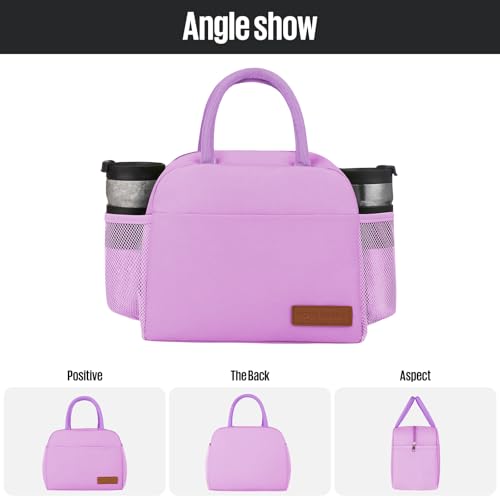 douyadady Lunch Bag&Box Women/Men Insulated&Reusable | Spacious Lightweight Waterproof Sturdy Durable Great Value For Office Work School Picnic Travel - color: Purple