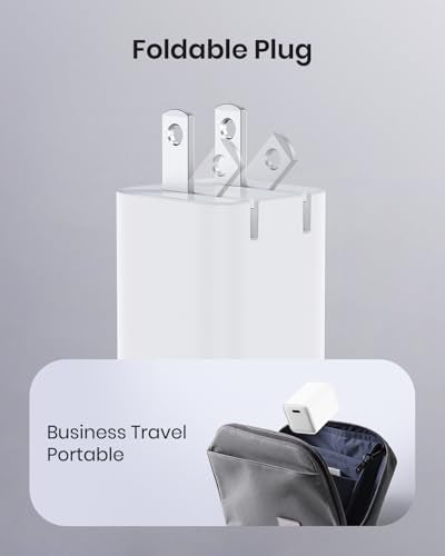 wegear 30W Compact Wall Charger, USB C Charger Block with GaN III Tech, PD3.0 PPS QC4.0 Fast Charging Foldable Power Adapter for iPhone 17 16 15, Galaxy, Pixel, iPad, AirPods(White with Cable, 2 Pack) - color: White, size: 2 Pack+Cables