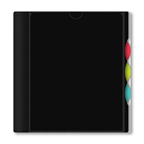 IQ+ iScholar 3-Subject Poly Cover Wirebound Notebook, College Ruled, 11 x 8.5 Inch, 150 Sheets, Black (59904-BK) - color: Black, size: 3 Subject, style: College Ruled