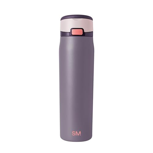 Simple Modern Mesa Loop Water Bottle with Covered Straw and Handle | 24oz Cup Holder Friendly Insulated Stainless Steel Bottles for Travel, Sports and School | Iris Sage - color: -Iris Sage, size: 24 Ounces
