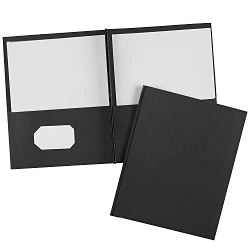 Avery Two Pocket Folders with 3 Prong Fasteners, Holds 70 Sheets, 25 Black Folders (47978) - color: Black