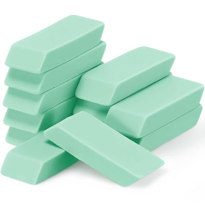 12 Count Green Pencil Erasers Rectangular Rubber Eraser Bulk for Bag Supplies Gift Teacher Student - color: Green