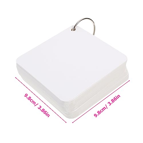 200 Blank Flash Cards with Metal Binder Rings Pre Hole Punched Index Notecards for Studying DIY Note Pads for Home and Office