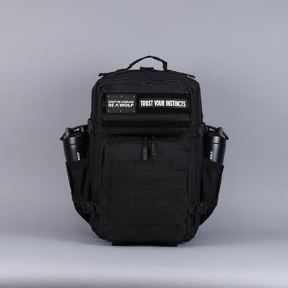 WOLFpak 45L Athletic Gym Backpack - Durable 1000D Waterproof Oxford Material with MOLLE Webbing, Laptop Pocket - color: Alpha Black