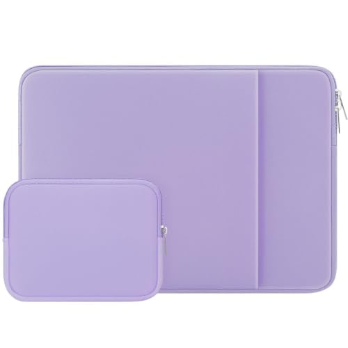 RAINYEAR Laptop Sleeve Case Compatible with 13.3 Inch Notebook Computer Chromebook 14" MacBook Pro/Max M1 M2 M3 M4 M5 Protective Cover Soft Bag with Front Pocket & Accessories Pouch (Purple) - color: Purple, size: 13"-13.3"