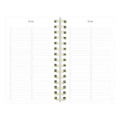 Blueline® Essential Academic Daily/Monthly Planner, August 2026 to July 2027, Gold Twin-Wire Binding, Poly Cover, 8" x 5", Nautical Design, Cabana (CA214PH.02) - color: Cabana