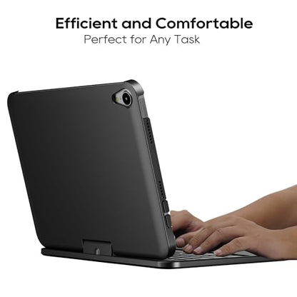 edaiser Swivel Keyboard Case iPad mini 7th A17 Pro & 6th Generation Black | 360 Degree Rotatable Protective Cover | Compact Bluetooth Keyboard | Trackpad | RGB Backlit | Flexible Use for Kids/Students - color: Black, size: iPad Mini (7th-6th)