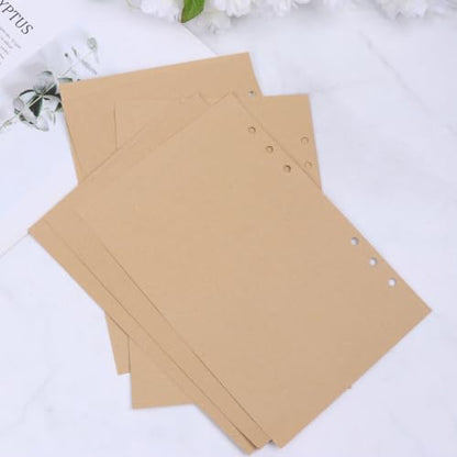 Operitacx A6 Blank Refill Paper Wear-resistant Smooth Surface 3 Packages Loose Leaf Filler Paper for 6-ring Wirebound Notebooks for Office and Travel Use